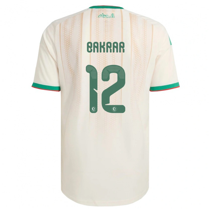 Danxen Män Algeriet Monsef Bakrar #12 Off-White Grön Röd Hemmatröja Matchtröjor 26-28 Tröjor T-Tröja