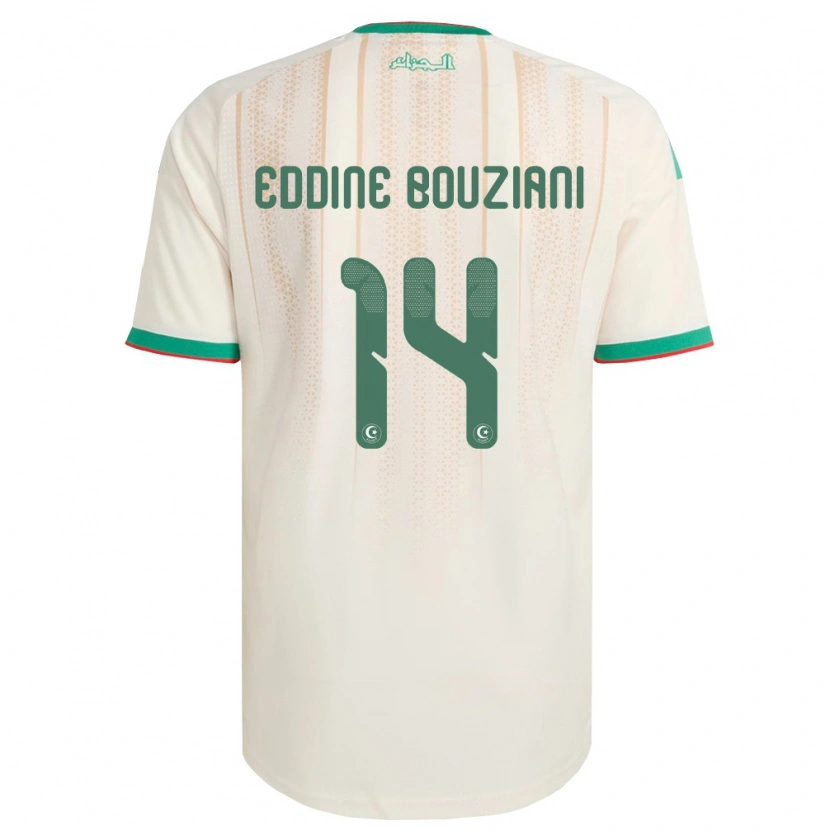 Danxen Män Algeriet Salah Eddine Bouziani #14 Off-White Grön Röd Hemmatröja Matchtröjor 26-28 Tröjor T-Tröja