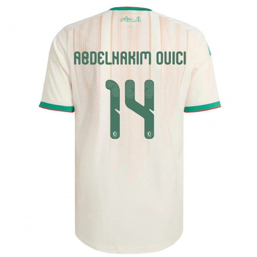 Danxen Män Algeriet Hamza Abdelhakim Ouici #14 Off-White Grön Röd Hemmatröja Matchtröjor 26-28 Tröjor T-Tröja