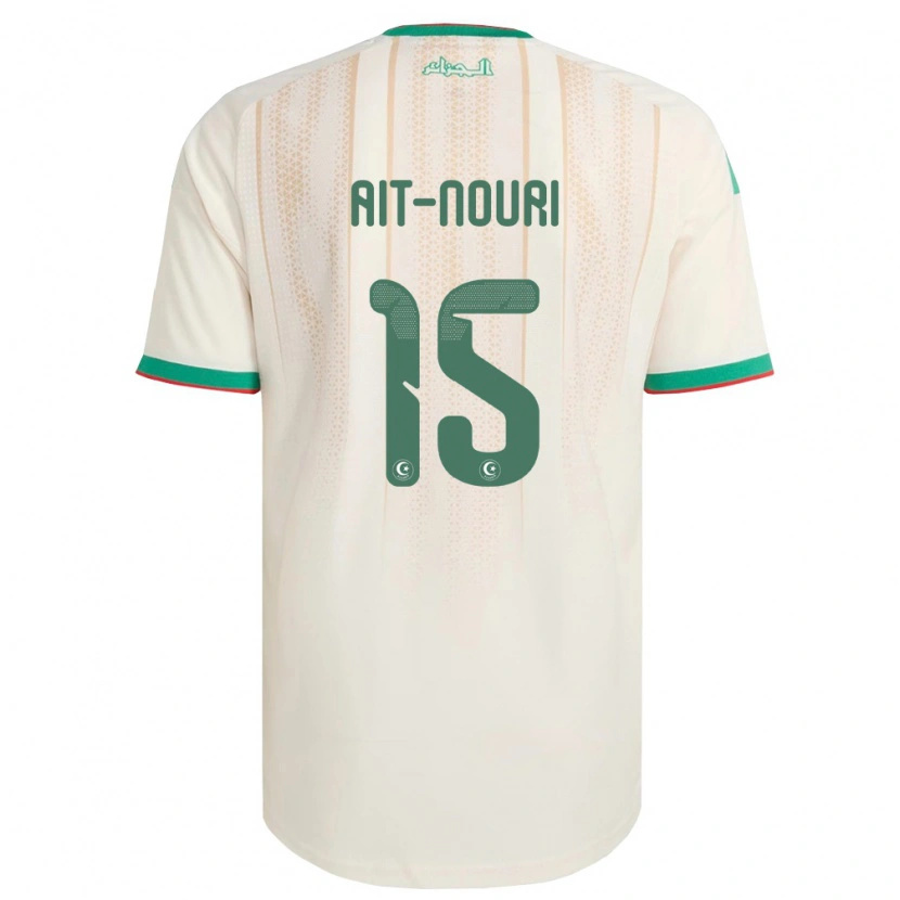 Danxen Män Algeriet Rayan Aït-Nouri #15 Off-White Grön Röd Hemmatröja Matchtröjor 26-28 Tröjor T-Tröja