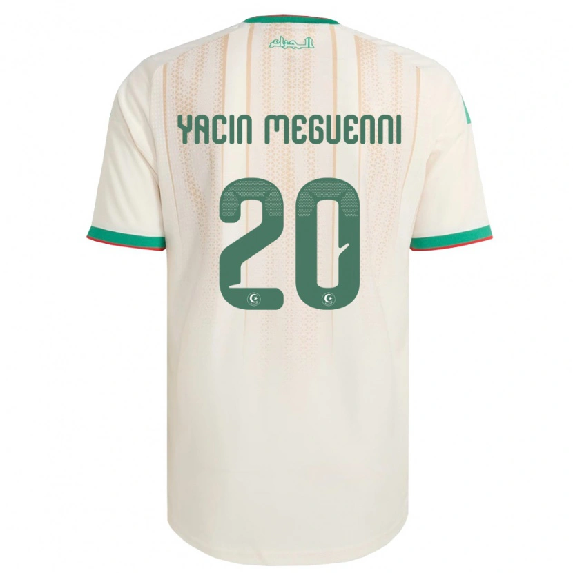 Danxen Män Algeriet Mohamed Yacin Meguenni #20 Off-White Grön Röd Hemmatröja Matchtröjor 26-28 Tröjor T-Tröja