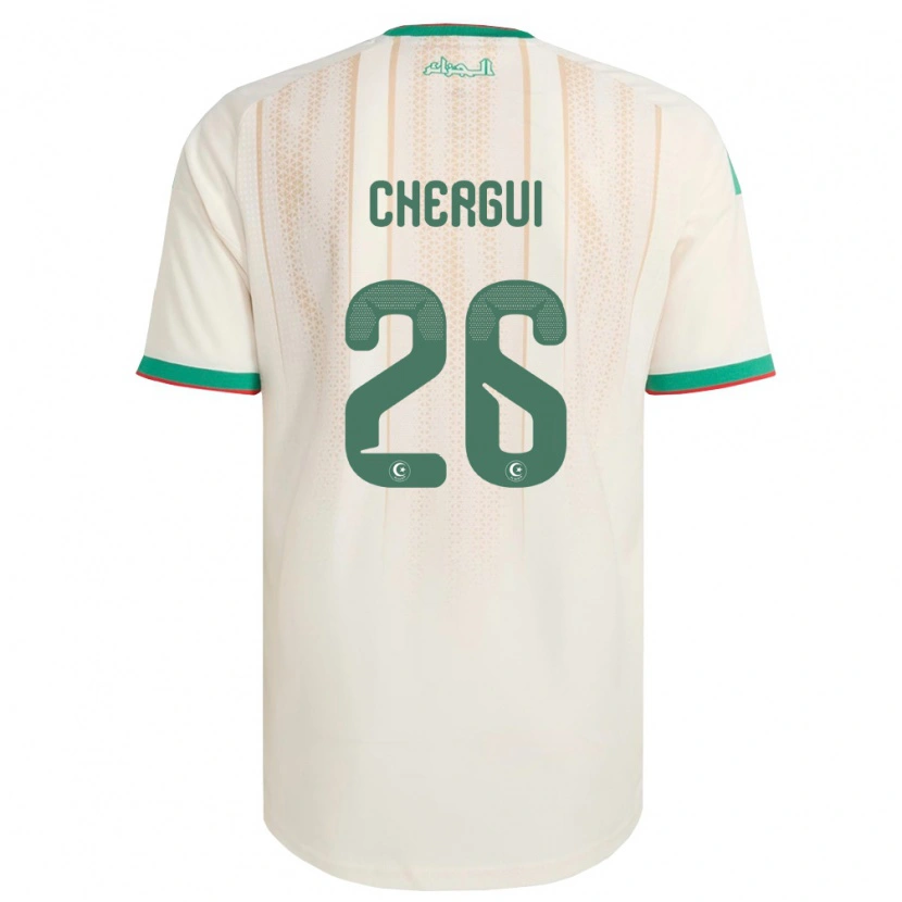 Danxen Män Algeriet Samir Chergui #26 Off-White Grön Röd Hemmatröja Matchtröjor 26-28 Tröjor T-Tröja