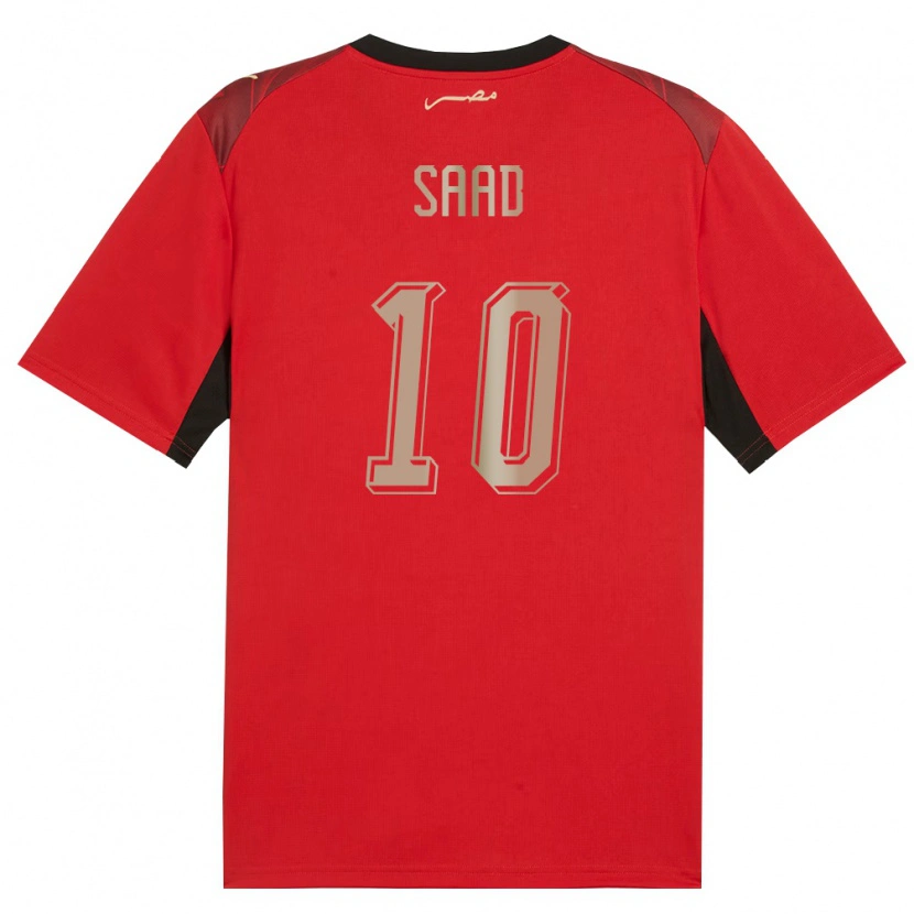 Danxen Män Egypten Mostafa Saad #10 Röd Svart Guld Hemmatröja Matchtröjor 26-28 Tröjor T-Tröja