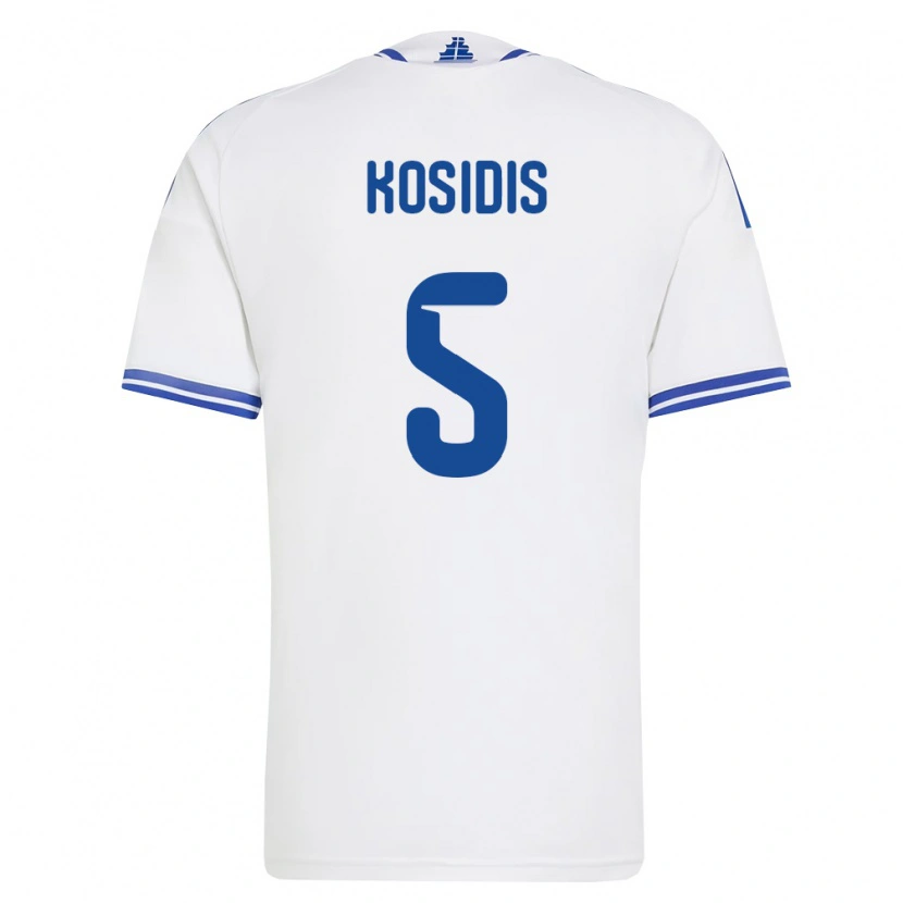 Danxen Män Grekland Georgios Kosidis #5 Vit Blå Hemmatröja Matchtröjor 26-28 Tröjor T-Tröja