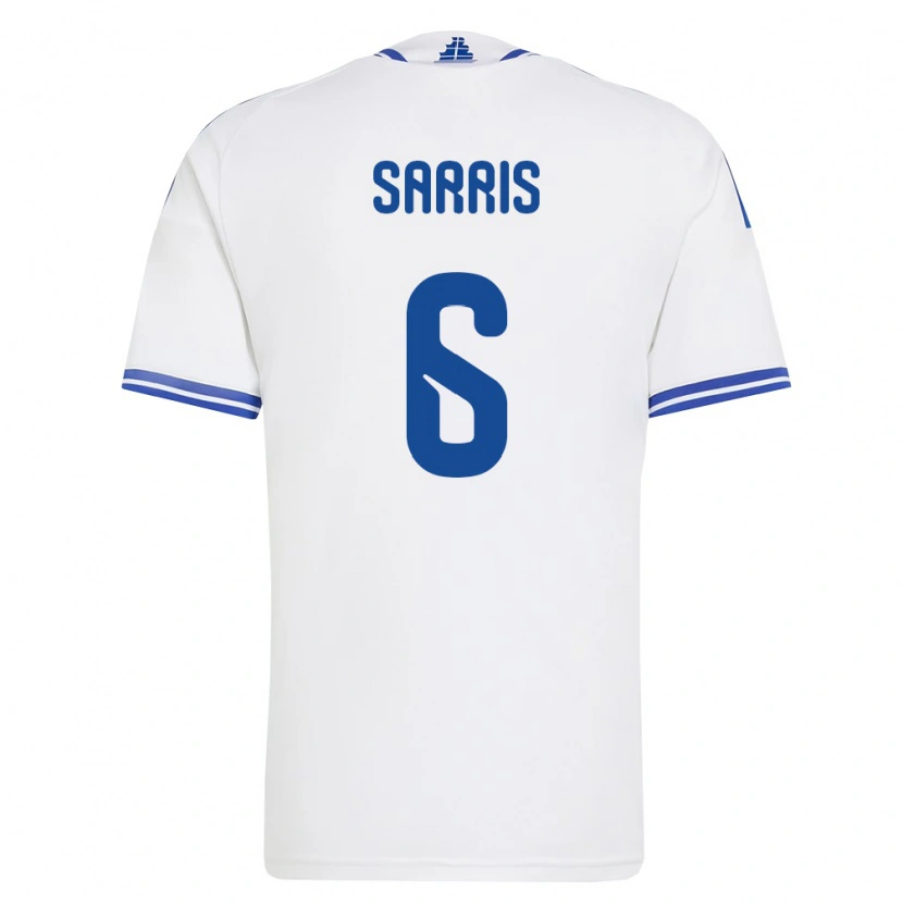 Danxen Män Grekland Giannis Sarris #6 Vit Blå Hemmatröja Matchtröjor 26-28 Tröjor T-Tröja