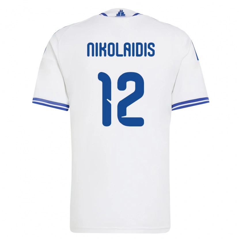 Danxen Män Grekland Georgios Nikolaidis #12 Vit Blå Hemmatröja Matchtröjor 26-28 Tröjor T-Tröja