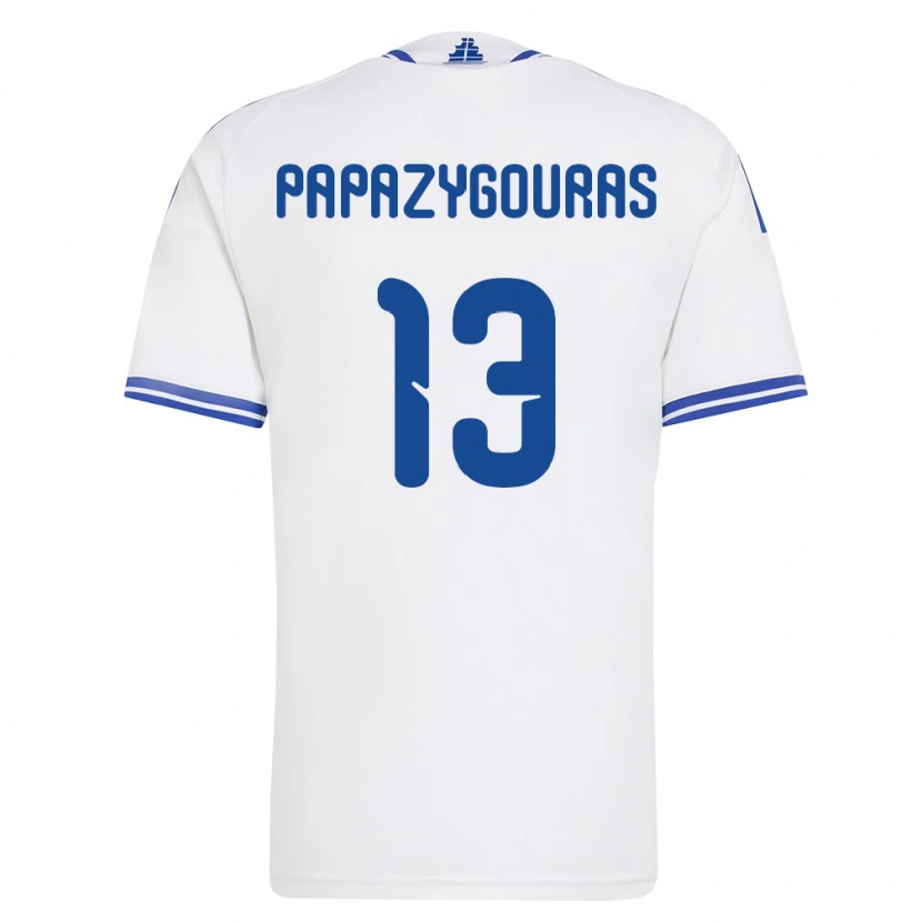 Danxen Män Grekland Dimitrios Papazygouras #13 Vit Blå Hemmatröja Matchtröjor 26-28 Tröjor T-Tröja