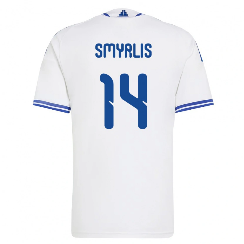Danxen Män Grekland Lampros Smyrlis #14 Vit Blå Hemmatröja Matchtröjor 26-28 Tröjor T-Tröja