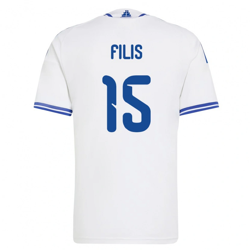 Danxen Män Grekland Christos Filis #15 Vit Blå Hemmatröja Matchtröjor 26-28 Tröjor T-Tröja