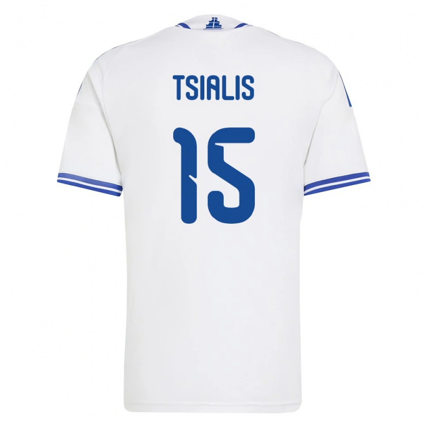 Danxen Män Grekland Giannis Tsialis #15 Vit Blå Hemmatröja Matchtröjor 26-28 Tröjor T-Tröja