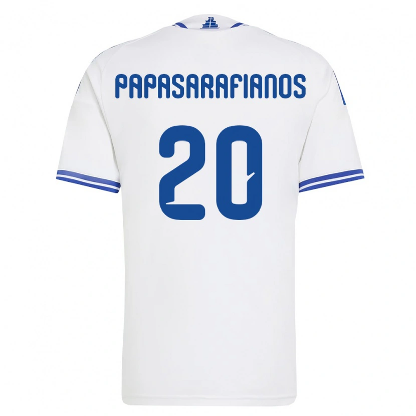 Danxen Män Grekland Sarafianos Papasarafianos #20 Vit Blå Hemmatröja Matchtröjor 26-28 Tröjor T-Tröja