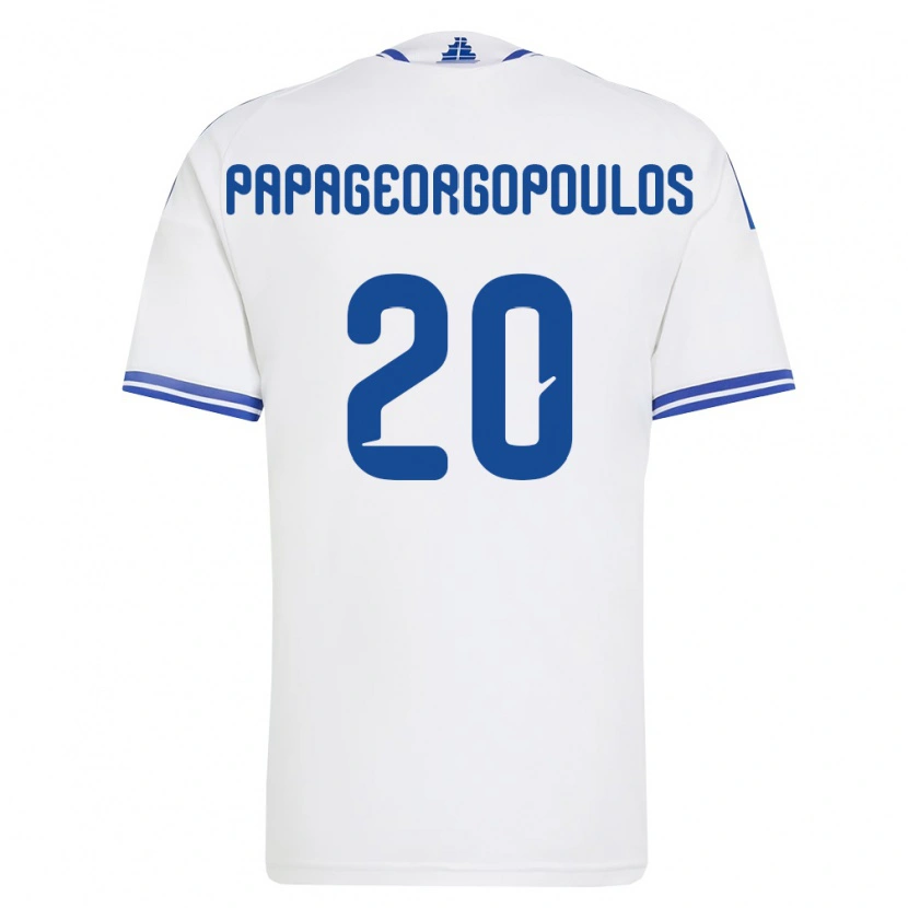 Danxen Män Grekland Dimitrios Papageorgopoulos #20 Vit Blå Hemmatröja Matchtröjor 26-28 Tröjor T-Tröja