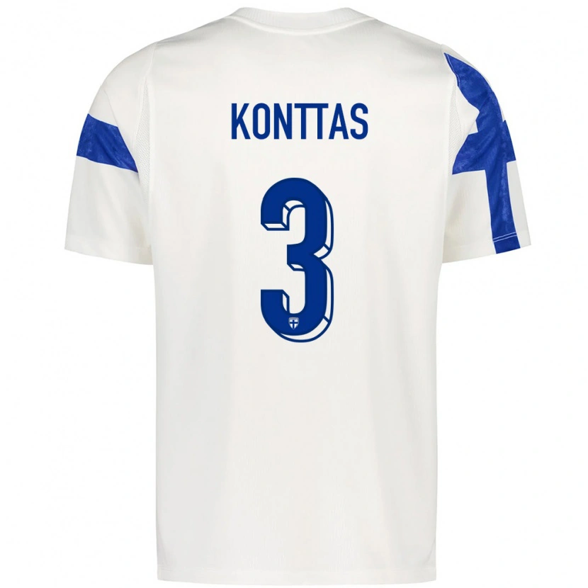 Danxen Män Finland Valo Konttas #3 Vit Blå Hemmatröja Matchtröjor 26-28 Tröjor T-Tröja