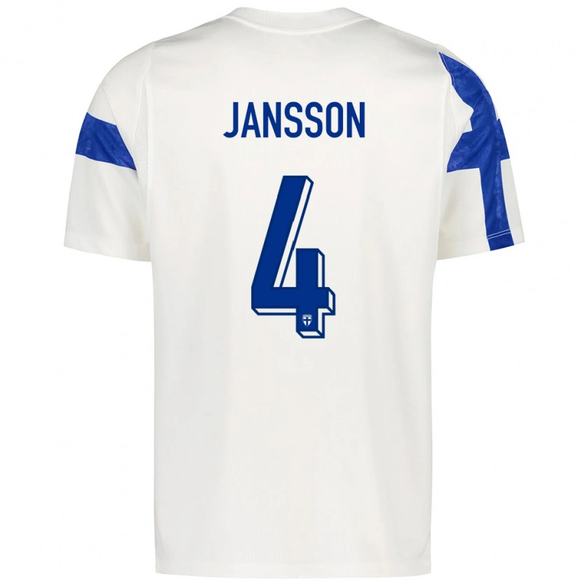 Danxen Män Finland Rony Jansson #4 Vit Blå Hemmatröja Matchtröjor 26-28 Tröjor T-Tröja