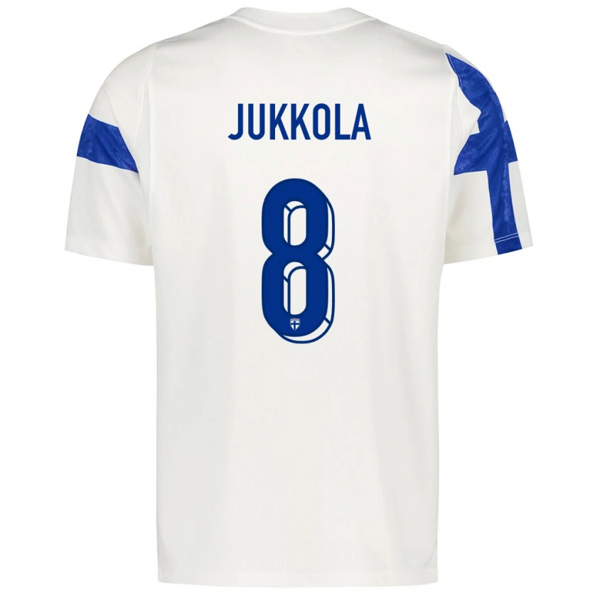 Danxen Män Finland Oiva Jukkola #8 Vit Blå Hemmatröja Matchtröjor 26-28 Tröjor T-Tröja