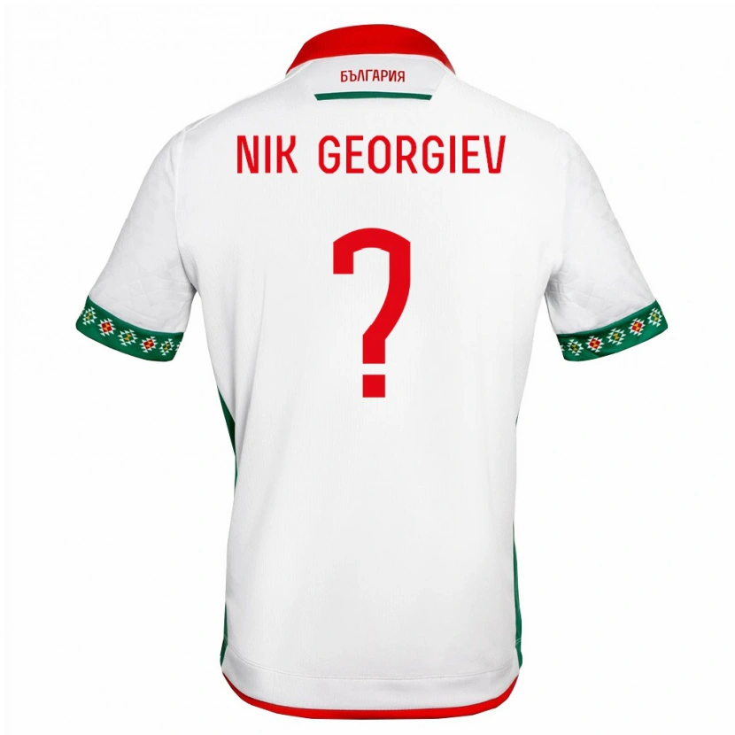 Danxen Män Bulgarien Nik Georgiev #0 Vit Grön Röd Hemmatröja Matchtröjor 26-28 Tröjor T-Tröja