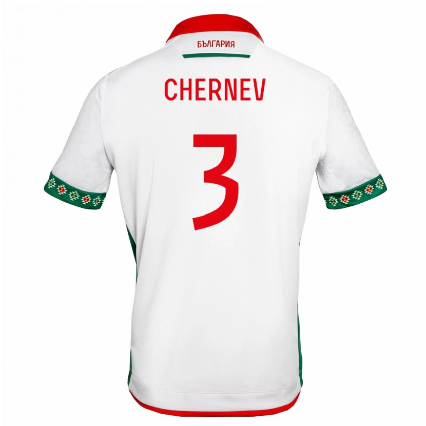 Danxen Män Bulgarien Atanas Chernev #3 Vit Grön Röd Hemmatröja Matchtröjor 26-28 Tröjor T-Tröja