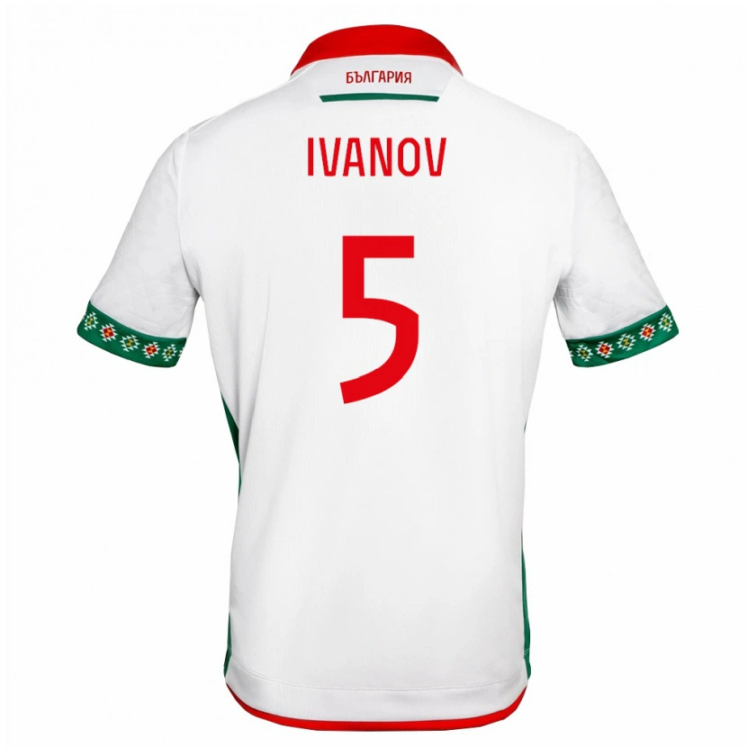 Danxen Män Bulgarien Teodor Ivanov #5 Vit Grön Röd Hemmatröja Matchtröjor 26-28 Tröjor T-Tröja