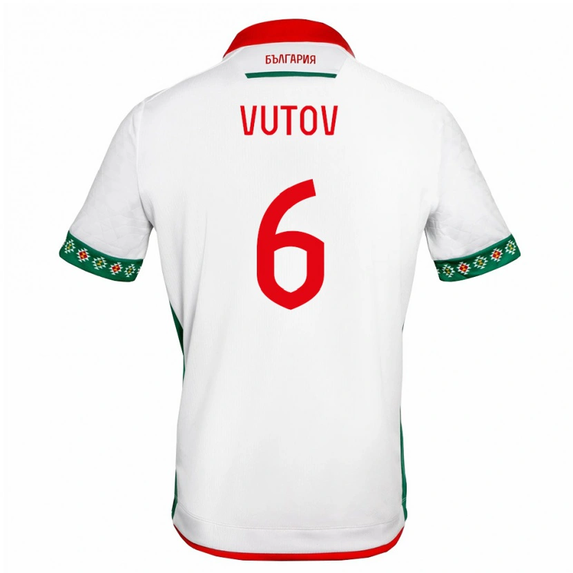 Danxen Män Bulgarien Aleksandar Vutov #6 Vit Grön Röd Hemmatröja Matchtröjor 26-28 Tröjor T-Tröja