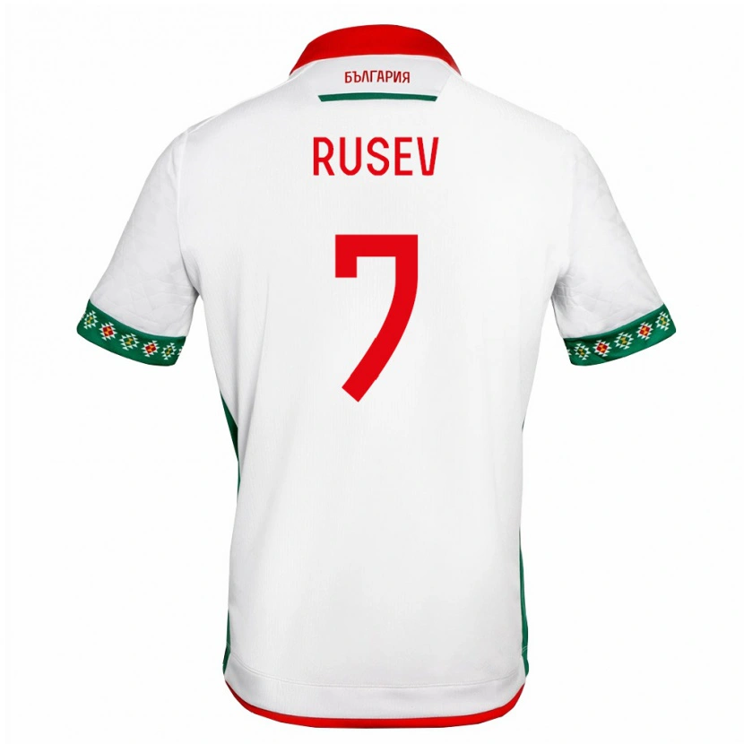 Danxen Män Bulgarien Georgi Rusev #7 Vit Grön Röd Hemmatröja Matchtröjor 26-28 Tröjor T-Tröja