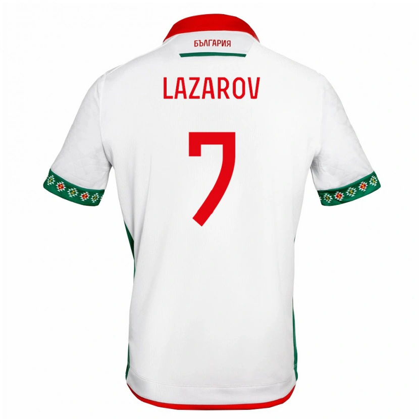 Danxen Män Bulgarien Georgi Lazarov #7 Vit Grön Röd Hemmatröja Matchtröjor 26-28 Tröjor T-Tröja