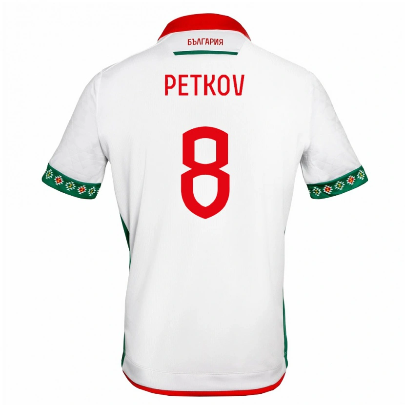 Danxen Män Bulgarien Martin Petkov #8 Vit Grön Röd Hemmatröja Matchtröjor 26-28 Tröjor T-Tröja