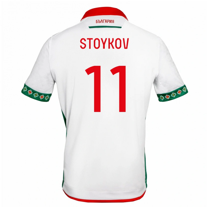 Danxen Män Bulgarien Preslav Stoykov #11 Vit Grön Röd Hemmatröja Matchtröjor 26-28 Tröjor T-Tröja