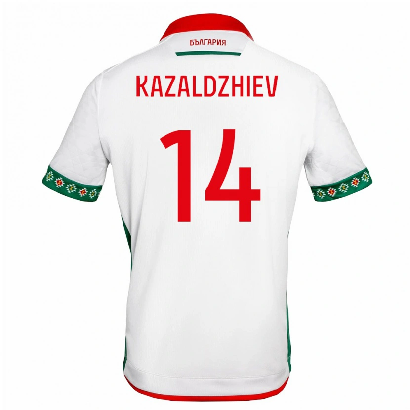 Danxen Män Bulgarien Vasil Kazaldzhiev #14 Vit Grön Röd Hemmatröja Matchtröjor 26-28 Tröjor T-Tröja