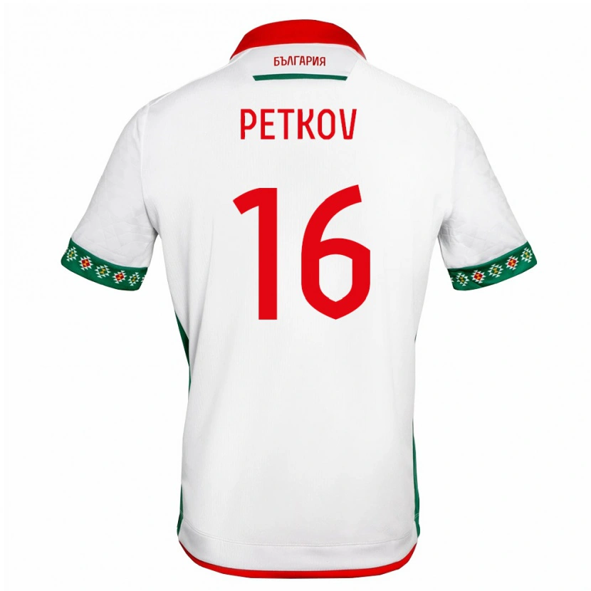 Danxen Män Bulgarien Marin Petkov #16 Vit Grön Röd Hemmatröja Matchtröjor 26-28 Tröjor T-Tröja