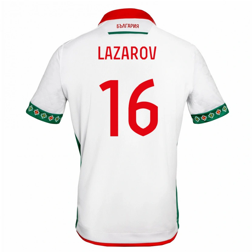Danxen Män Bulgarien Maksimilian Lazarov #16 Vit Grön Röd Hemmatröja Matchtröjor 26-28 Tröjor T-Tröja