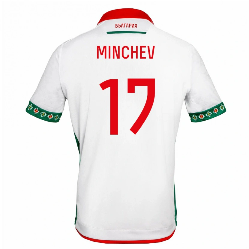 Danxen Män Bulgarien Martin Minchev #17 Vit Grön Röd Hemmatröja Matchtröjor 26-28 Tröjor T-Tröja