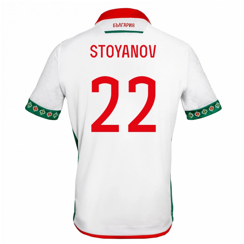 Danxen Män Bulgarien Kristiyan Stoyanov #22 Vit Grön Röd Hemmatröja Matchtröjor 26-28 Tröjor T-Tröja
