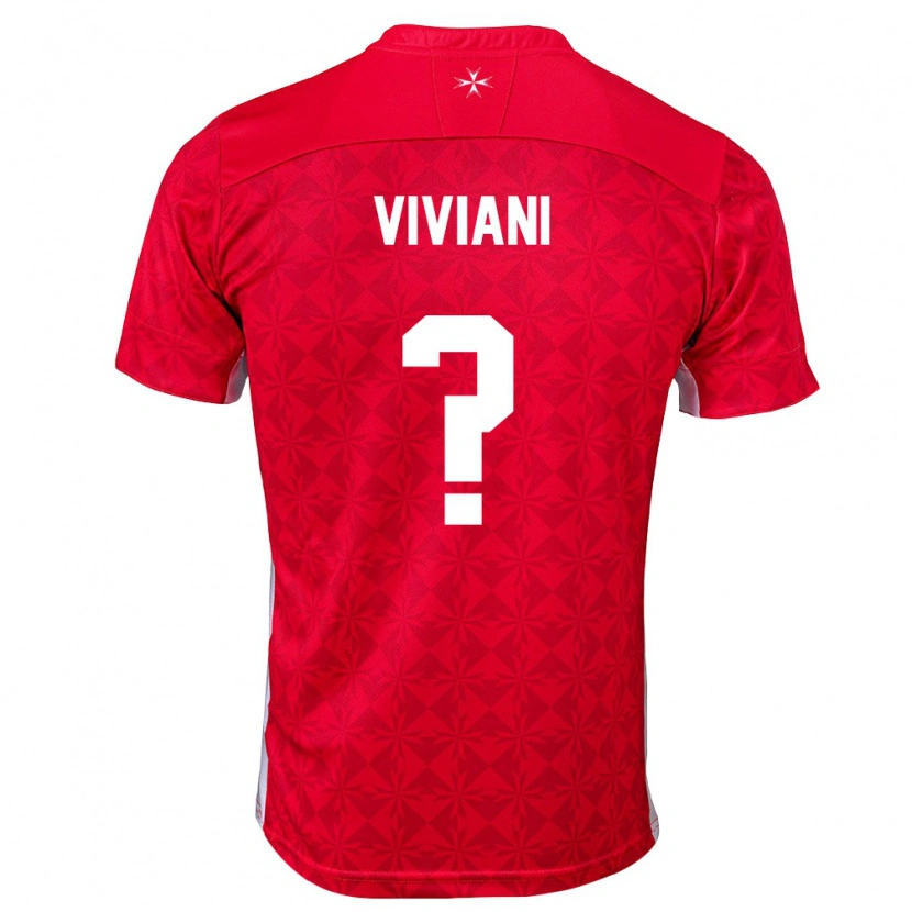 Danxen Män Malta Tristan Viviani #0 Röd Vit Hemmatröja Matchtröjor 26-28 Tröjor T-Tröja