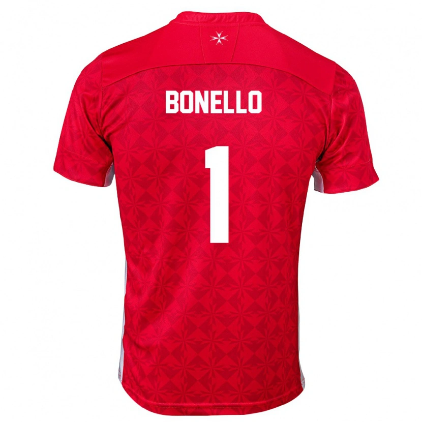 Danxen Män Malta Henry Bonello #1 Röd Vit Hemmatröja Matchtröjor 26-28 Tröjor T-Tröja