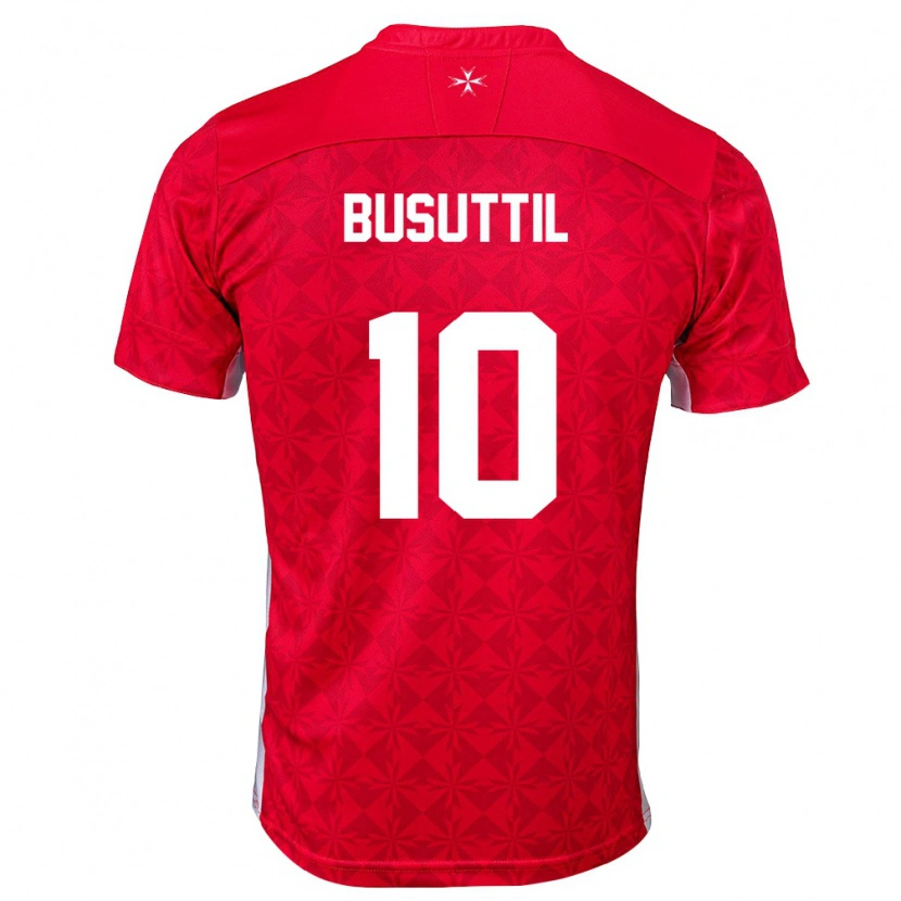 Danxen Män Malta Nicholas Busuttil #10 Röd Vit Hemmatröja Matchtröjor 26-28 Tröjor T-Tröja