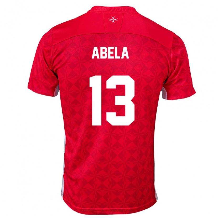 Danxen Män Malta Deacon Abela #13 Röd Vit Hemmatröja Matchtröjor 26-28 Tröjor T-Tröja