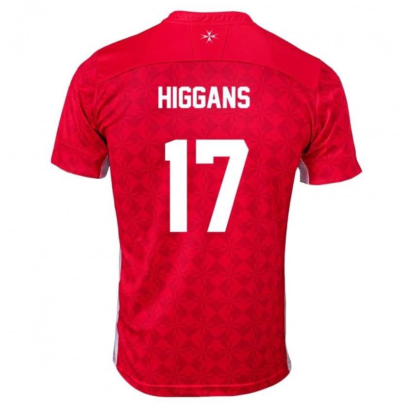 Danxen Män Malta Matthew Higgans #17 Röd Vit Hemmatröja Matchtröjor 26-28 Tröjor T-Tröja