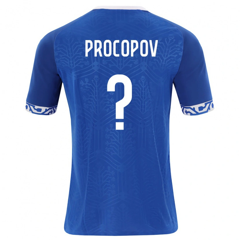 Danxen Män Moldavien Ilia Procopov #0 Kunglig Blå Vit Hemmatröja Matchtröjor 26-28 Tröjor T-Tröja