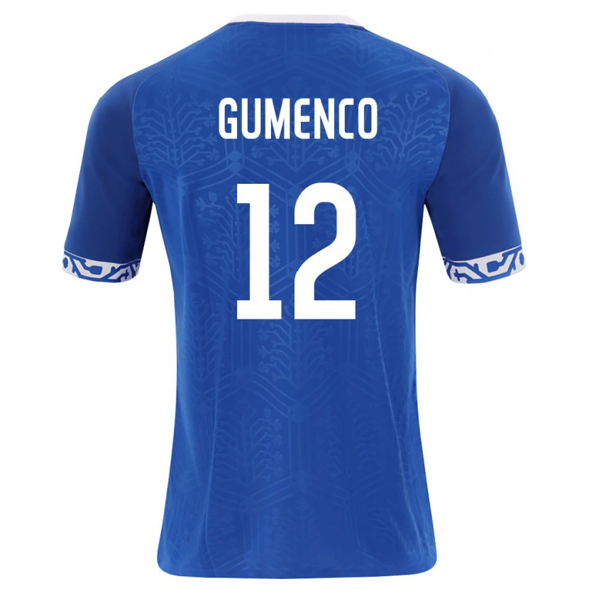 Danxen Män Moldavien Maxim Gumenco #12 Kunglig Blå Vit Hemmatröja Matchtröjor 26-28 Tröjor T-Tröja
