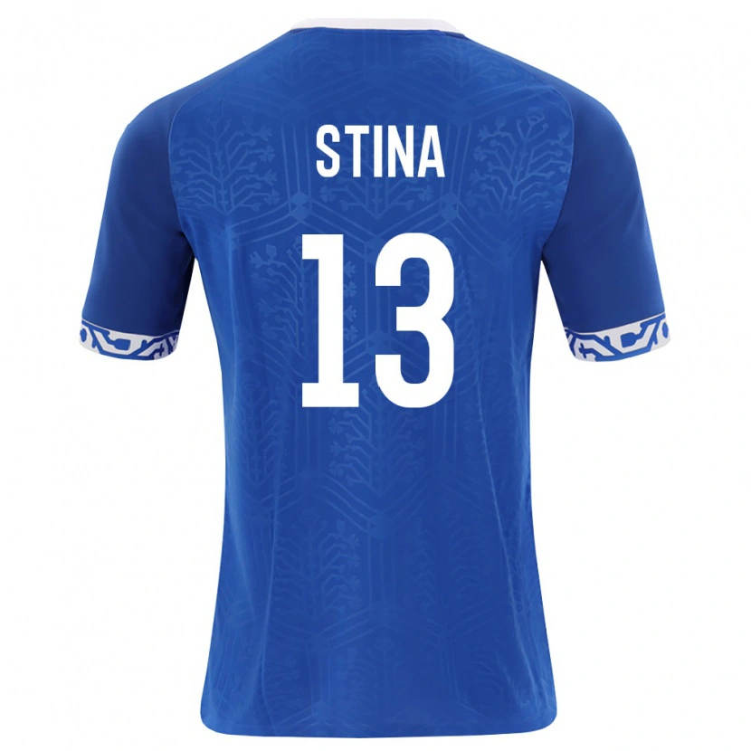 Danxen Män Moldavien Victor Stina #13 Kunglig Blå Vit Hemmatröja Matchtröjor 26-28 Tröjor T-Tröja