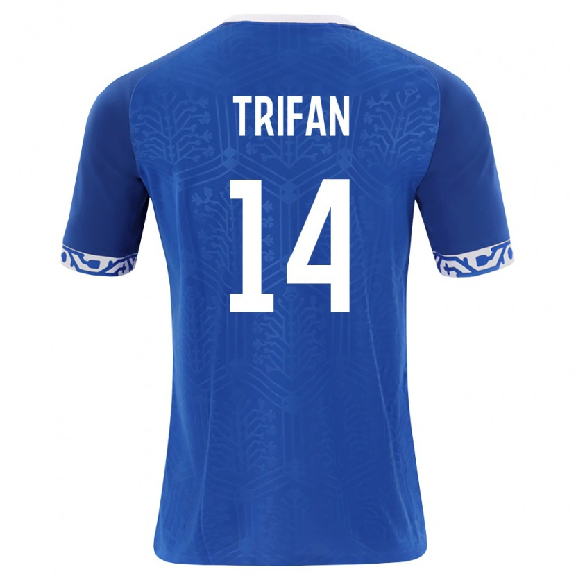 Danxen Män Moldavien Stelian Trifan #14 Kunglig Blå Vit Hemmatröja Matchtröjor 26-28 Tröjor T-Tröja