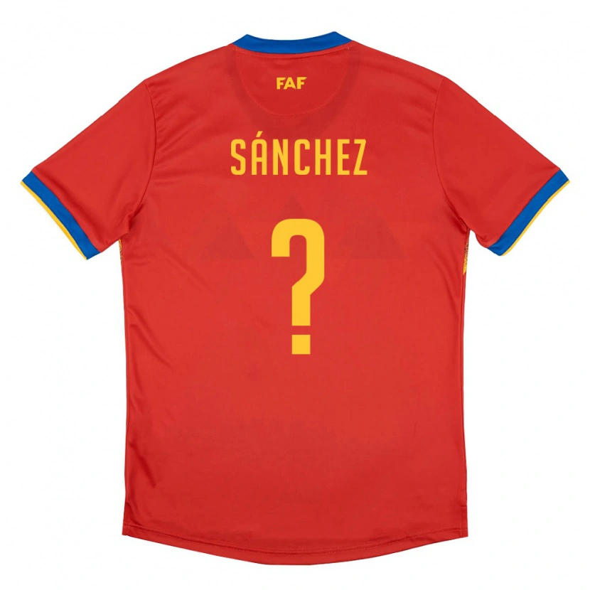 Danxen Män Andorra Bernat Sánchez #0 Röd Blå Gul Hemmatröja Matchtröjor 26-28 Tröjor T-Tröja