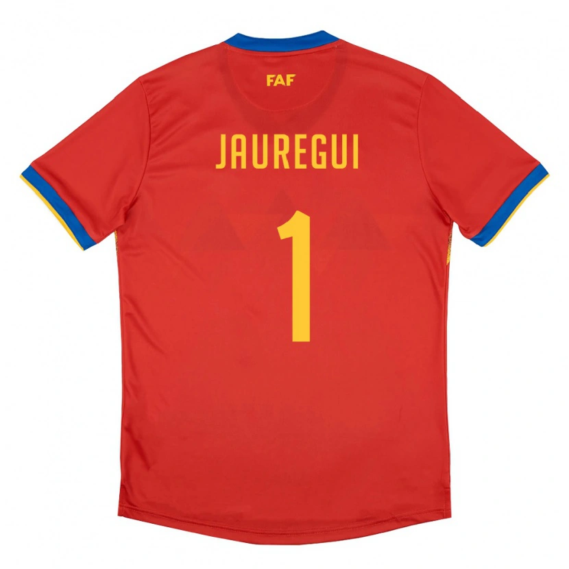 Danxen Män Andorra Alex Jauregui #1 Röd Blå Gul Hemmatröja Matchtröjor 26-28 Tröjor T-Tröja