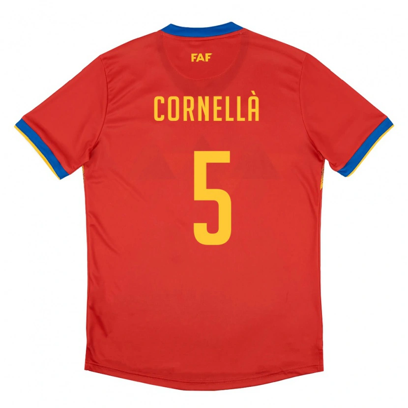 Danxen Män Andorra Alex Cornellà #5 Röd Blå Gul Hemmatröja Matchtröjor 26-28 Tröjor T-Tröja