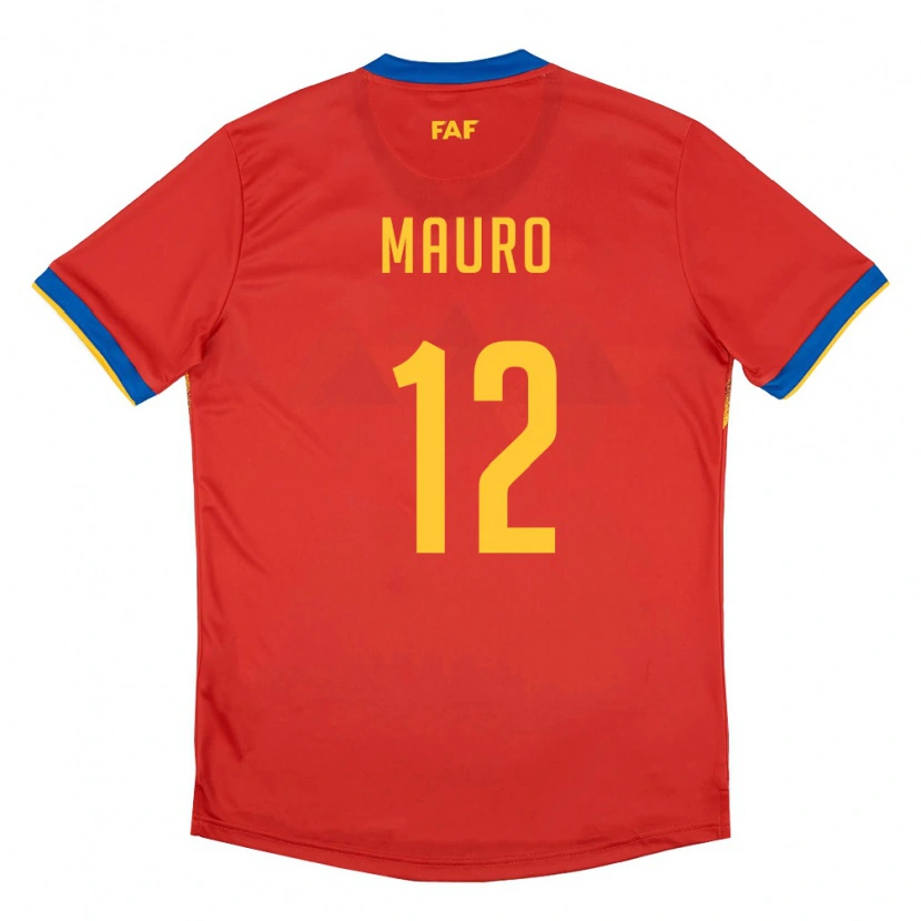 Danxen Män Andorra Mauro #12 Röd Blå Gul Hemmatröja Matchtröjor 26-28 Tröjor T-Tröja
