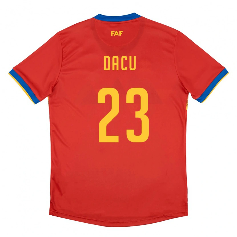 Danxen Män Andorra Dacu #23 Röd Blå Gul Hemmatröja Matchtröjor 26-28 Tröjor T-Tröja