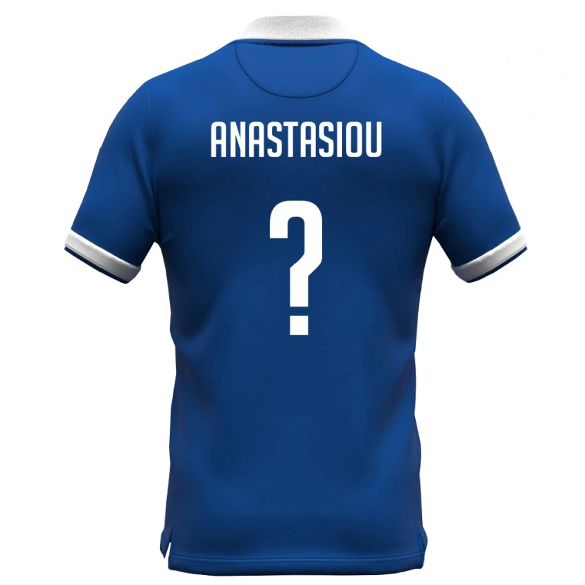 Danxen Män Cypern Stefanos Anastasiou #0 Kunglig Blå Vit Hemmatröja Matchtröjor 26-28 Tröjor T-Tröja