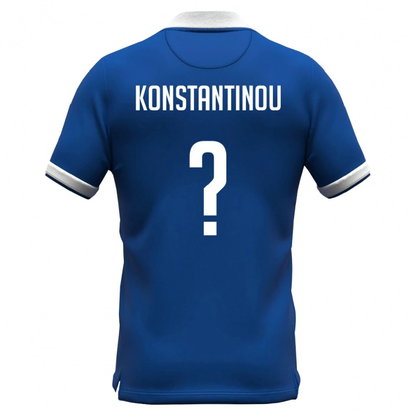 Danxen Män Cypern Charalampos Konstantinou #0 Kunglig Blå Vit Hemmatröja Matchtröjor 26-28 Tröjor T-Tröja