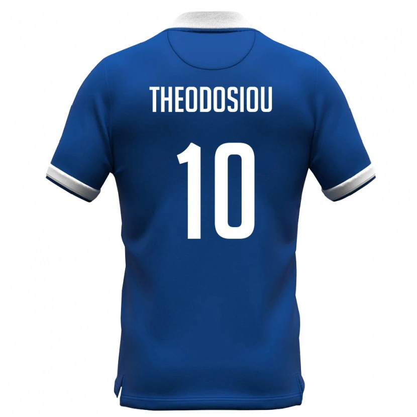Danxen Män Cypern Michalis Theodosiou #10 Kunglig Blå Vit Hemmatröja Matchtröjor 26-28 Tröjor T-Tröja