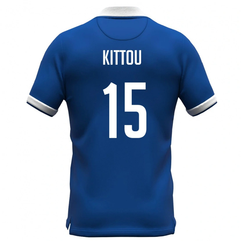 Danxen Män Cypern Christos Kittou #15 Kunglig Blå Vit Hemmatröja Matchtröjor 26-28 Tröjor T-Tröja